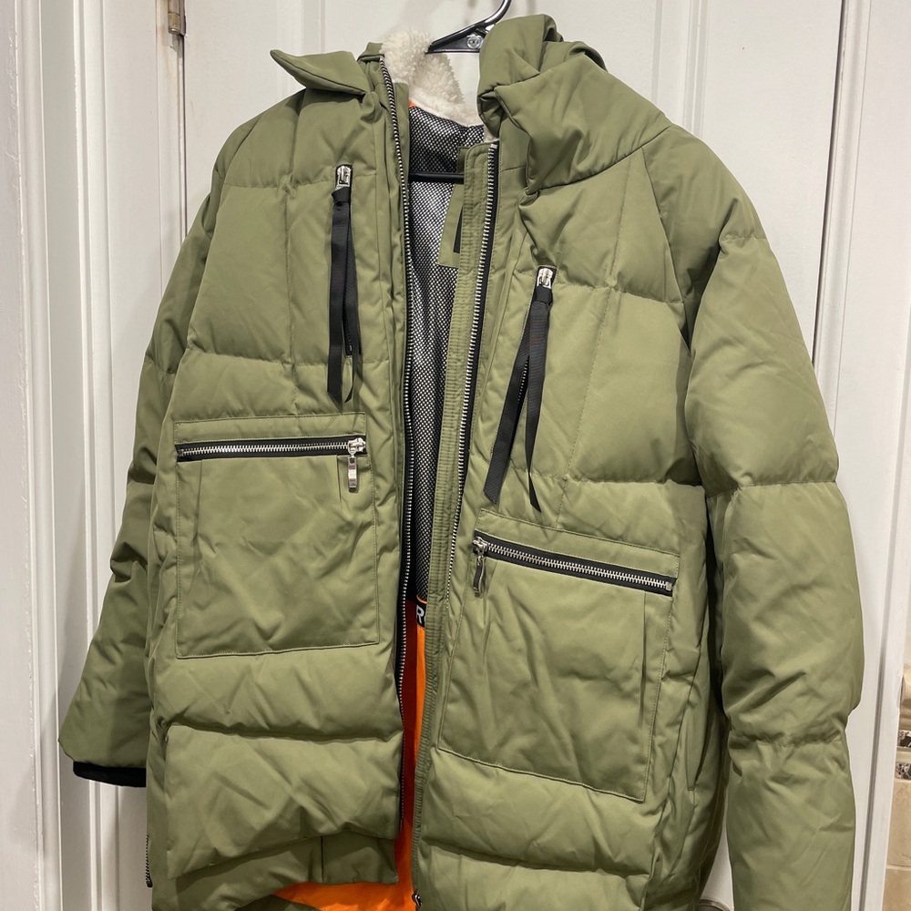 Women's Olive Puffer Jacket